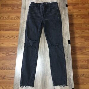 Madewell Curvy High Rise Skinny Distressed Ripped Knee Size 25p